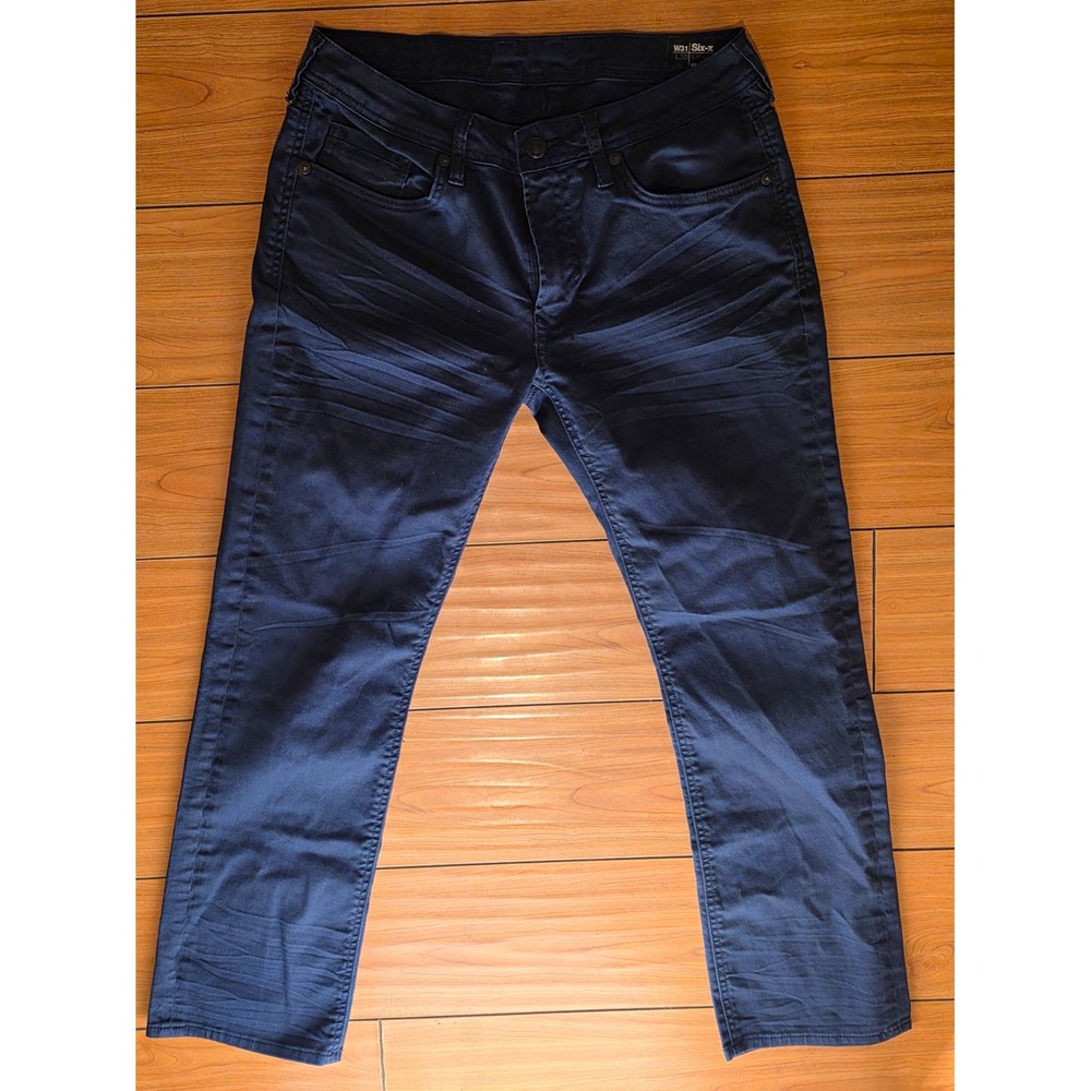 Buffalo Men's Straight Fit Stretch Dark Wash Denim Jeans 5-Pocket Blue